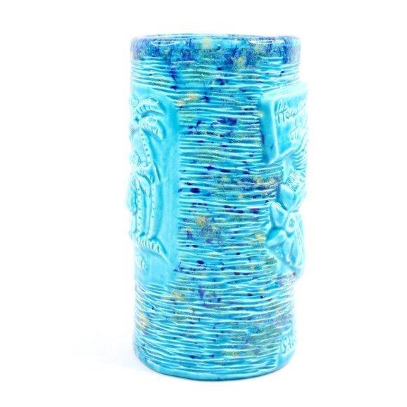 Wendy Cevola Hawaiian Hut West Sacramento Home Tiki Mug Crawl 2012 Glossy Blue - Picture 5 of 8